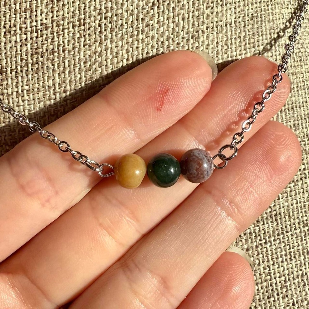 Indian agate crystal necklace